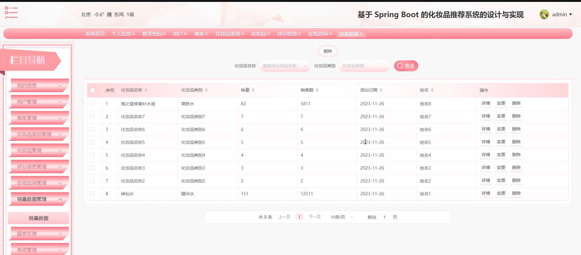 基于 Spring Boot 的化妆品推荐系统的设计与实现【java或python】-计算机毕业设计源码+LW文档
