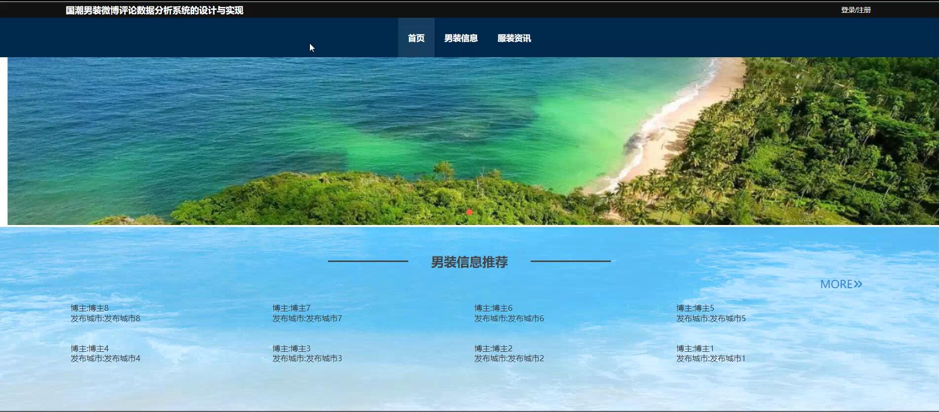 基于python的国潮男装微博评论数据分析系统[Python]—计算机毕业设计源码+文档