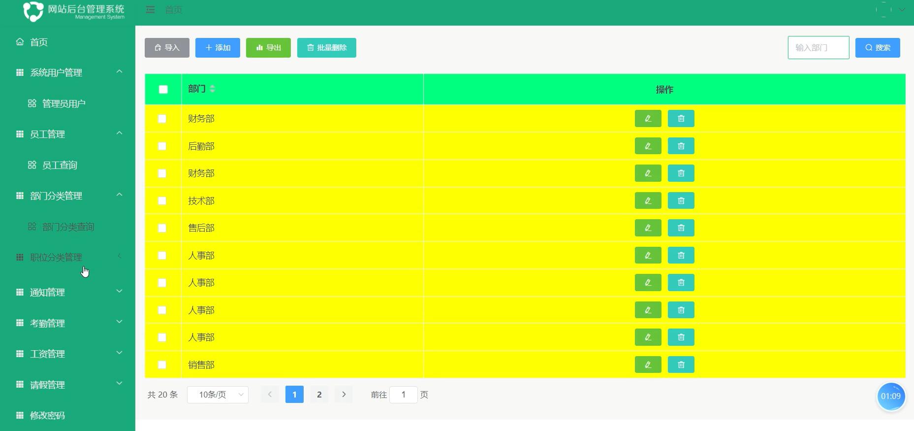 基于VUE的人事员工考勤管理系统[VUE]-计算机毕业设计源码+LW文档