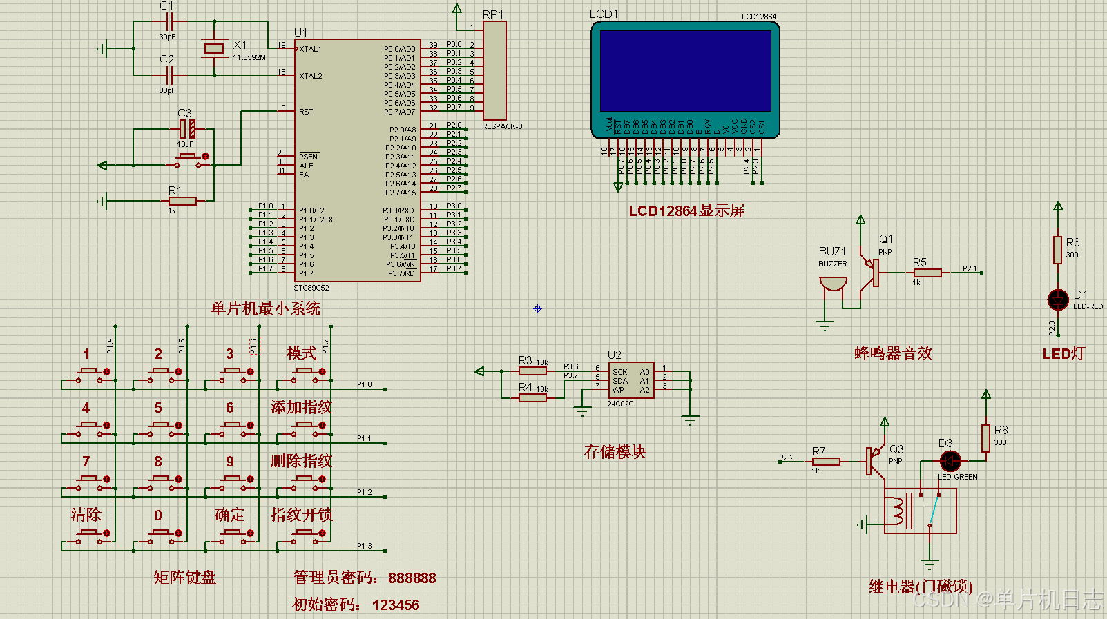 基于单片机的指纹密码锁系统[单片机]-计算机毕业设计源码+LW文档
