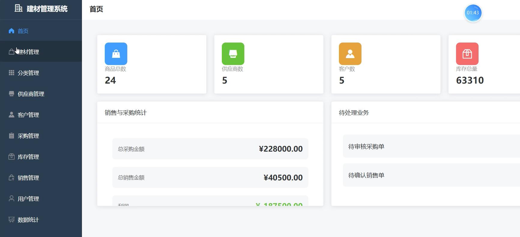 基于vue的建材店铺线上销售管理系统[Vue]-计算机毕业设计源码+LW文档